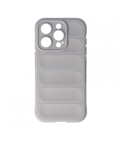 Husa iPhone 15 Pro, Silicon Cauciucat cu Protectie Camera, Silver